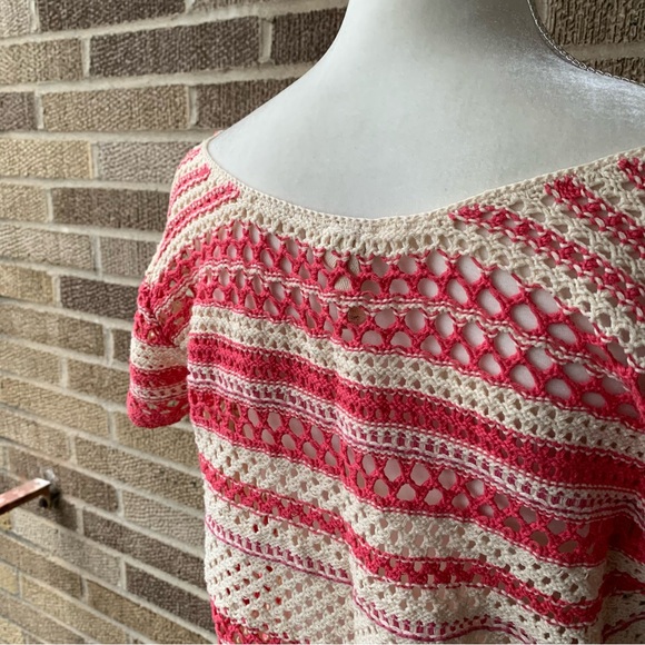 Free People We the Free Crochet Peach Crop Top Size Medium - Picture 8 of 11